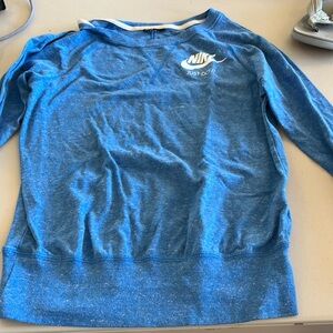 Nike Blue Long Sleeve Heathered Blue Women’s Crew Neck Shirt